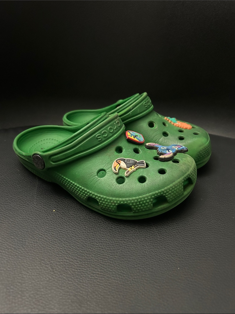 CROCS Kids Green Classic Clog with Decorative Jibbitz size 13